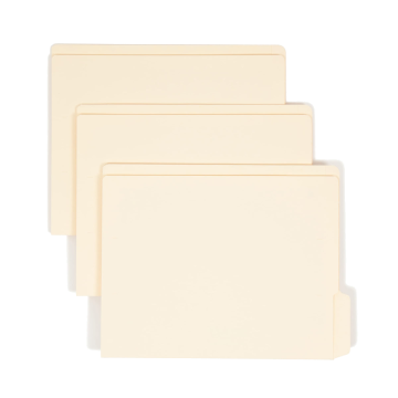 Shelf-Master Reinforced Tab End Tab File Folders, 1/3-Cut Tab, Bottom Position