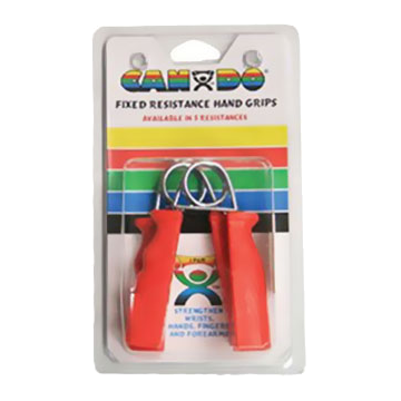 CanDo Fixed Resistance Hand Grips with Ergogrip Covers by Fabrication Enterprises - Singles - Each, Yellow, Extra Easy 3 lbs