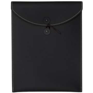 9 1/2 x 12 1/2 Open End Envelopes with Button & String - Black 80lb