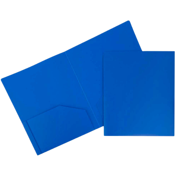 9 x 12 Plastic Heavy Duty Folders - Blue