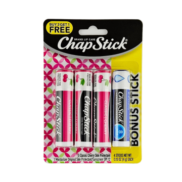 ChapStick Classic Cherry Flavor with Bonus Stick (4 Sticks)