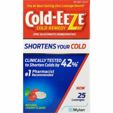 Cold-Eeze with Zinc Natural Cherry Flavor, 25 Lozenges