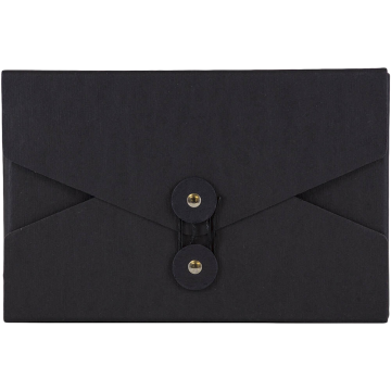 5 1/2 x 8 1/2 x 1 Button and String Video Portfolios - Black Kraft