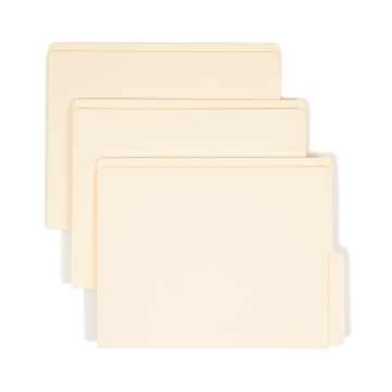 Shelf-Master Reinforced Tab End Tab File Folders, 1/2-Cut Tab, Bottom Position