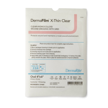 DermaFilm® X-Thin Clear Hydrocolloid Wound Dressing with Grid