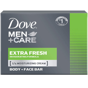 Dove Men+Care Extra Fresh Body and Face Bar Soap 2-Pack