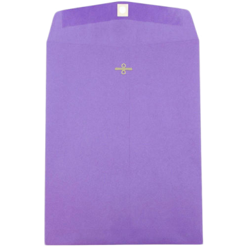 10 x 13 Open End Envelopes with Clasp - Violet Grape Purple 24lb