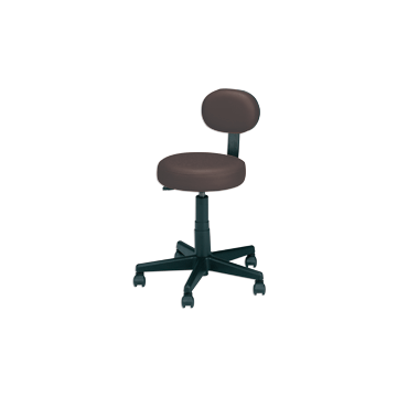 Rolling Stool With Back - Black