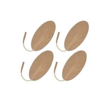 Current Solutions Oval Cloth Electrodes, 2" x 4", Tan by Roscoe Medical - Package of 4