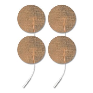 3" Round Tan Cloth Electrode Pads - Package of 4
