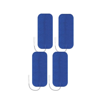2 inch x 3.5 inch Blue Cloth Electrodes by Roscoe Medical - Package of 4