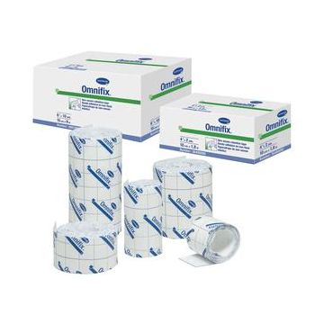 Dressing Retention Tape with Liner Omnifix Elastic Skin Friendly Nonwoven White NonSterile - 2 Inch X 5-1/2 Yard / Roll