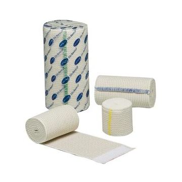 Elastic Bandage EZe-Band LF Double Length Standard Compression Double Hook and Loop Closure Tan - 4 Inch X 5-1/2 Yard / NonSterile / Each