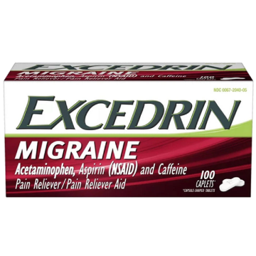 Excedrin Migraine Relief Medicine Caplets 100 Count