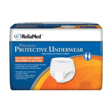 ReliaMed Protective Underwear, Extra-Large (58" - 68") - Case of 56