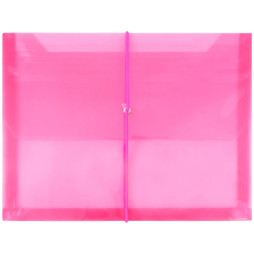 Letter (9 3/4 x 13) Booklet with 2 5/8" Expansion Plastic Envelopes with Elastic Plastic - Fuchsia Pink