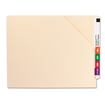 Shelf-Master Reinforced End Tab File Jackets, Straight-Cut Tab, 14 Point - Manila / Letter / 50