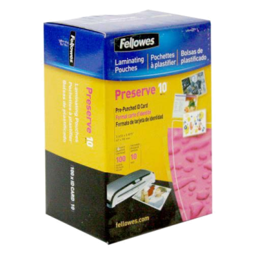 Fellowes 10mil Punched ID Card Laminating Pouches 100pk - 52051 Clearance Sale