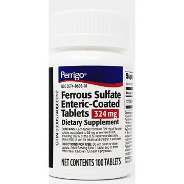 Ferrous Sulfate 324 mg 100 Enteric Coated Tablets by Padagis