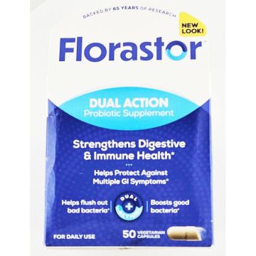 Florastor Daily Probiotic (Dual Action) 500 mg 50 Capsules