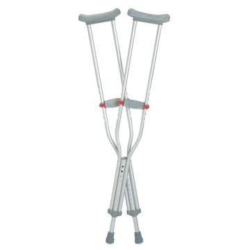 Guardian Red Dot Push-button Auxiliary Crutches - Pair - Youth, 37 inch to 45 inch L.