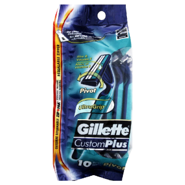 Gillette CustomPlus Pivot Disposable Razors with Ultra Grip 10 Pack