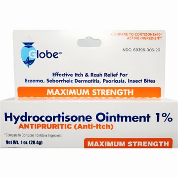 Hydrocortisone Ointment 1% by Globe (1 or 3 Pack) - 1 Pack