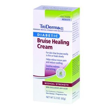 TriDerma Diabetic Bruise Defense Healing Cream 2.2 Oz by Genuine Virgin Aloe Corp