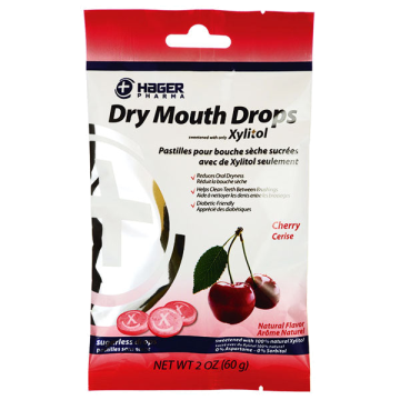 Hager Dry Mouth Drops Lozenges Cherry Flavor 26 Count