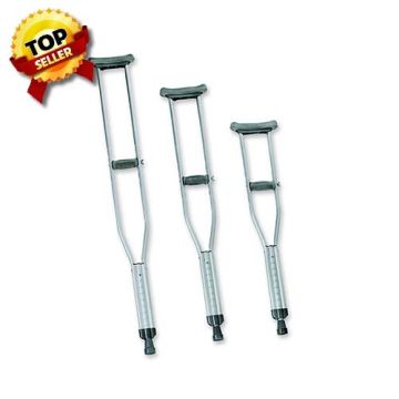 Adult Crutches, Push Button, Adjustable - Package of 2 - Style Adult Height Adjusts 44 inch - 52 inch - Fits Users 5' 2 inch - 5' 10 inch