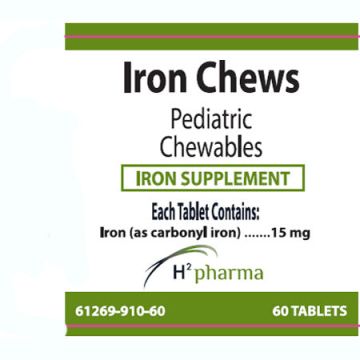 Iron Chews Pediatric Iron Supplement Tablets 15 mg, 60 Count