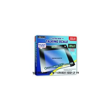 Jobar Talking Scale 15" L x 12" x 1" H Platform, 550 lb Weight Capacity, 8mm Tempered Glass