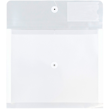 Letter Booklet with 2 Dividers Plastic Envelopes (9 3/4 x 13) with Button & String - Clear