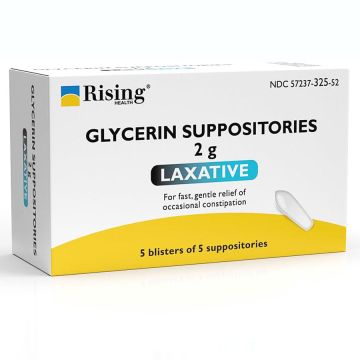 Laxative Suppositories for Adults, Glycerin 2g, Gentle & Quick Constipation Relief 12 Count