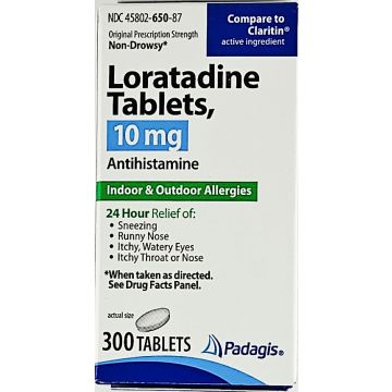 Loratadine 10 mg 300 Tablets by Padagis