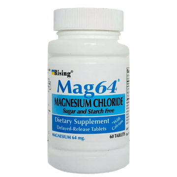 Mag 64 mg (Magnesium Chloride) 60 Tablets by Rising
