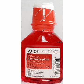 Acetaminophen Liquid 500 mg 8 fl oz Each (1 or 3 Pack) by Major - 3 Pack