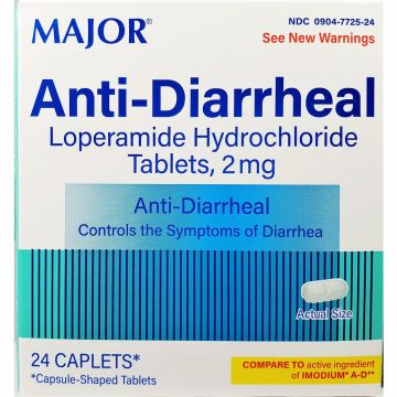 Anti-Diarrheal (Loperamide) 2 mg 24 Caplets by Major
