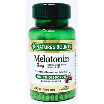 Melatonin 3 mg (Quick Dissolve) 240 Tablets by Natures Bounty