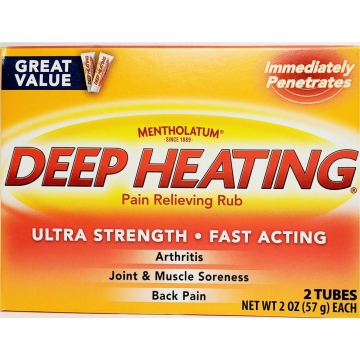 Mentholatum Deep Heating Pain Relieving Rub, 2 Tubes Each (1 or 3 Pack) - 1 Pack