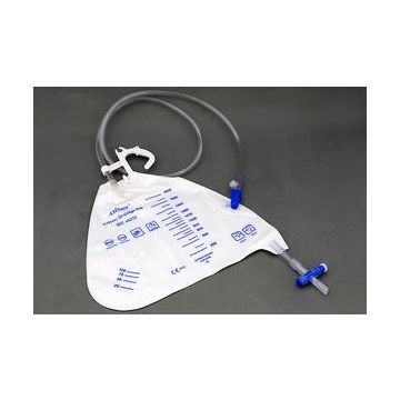 Amsino Urinary Drainage Bag with Anti-Reflux Valve 2,000 mL - Case of 20