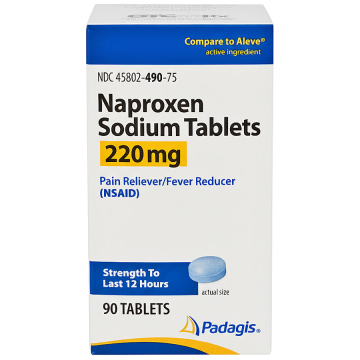 Naproxen Sodium 220 mg Easy-to-Swallow Tablets 90 Count