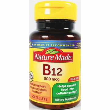 Vitamin B12, 500 mcg 200 Tablets by Nature Made