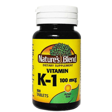 Vitamin K1, 100 mcg 100 Tablets by Nature's Blend