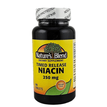 Niacin 250 mg (Timed Release) 100 Tablets by Natures Blend