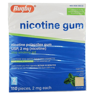 Nicotine Gum 2mg (Uncoated Mint Flavor) 110 Piece