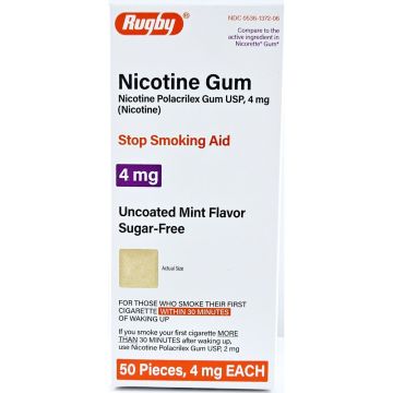 Nicotine Gum 4mg (Uncoated Mint Flavor) 50 Pieces