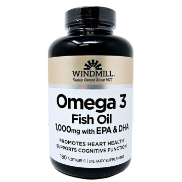 Omega-3 Fish Oil 1000 mg 180 Softgels by Windmill