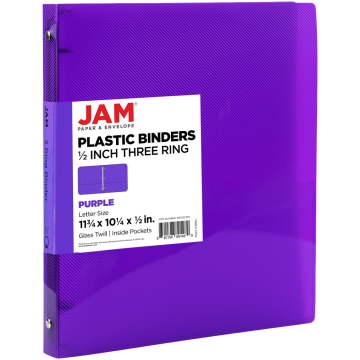 Purple Plastic 1/2 Inch 3-Ring Binder