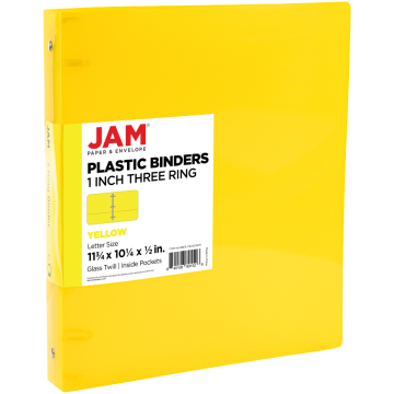 Yellow Plastic 1 Inch 3-Ring Pink Plastic Binder